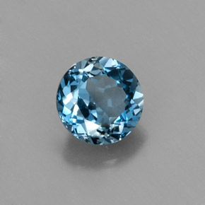1.12 ct Blue Topaz Stone, Natural Topaz in Round Facet Shape for Sale