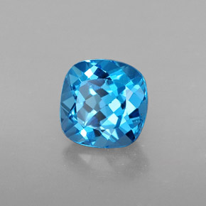 1.92 ct Blue Topaz Stone, Natural Topaz in Cushion-Cut Shape for Sale