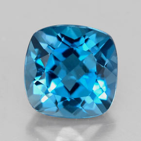 2.63 ct Blue Topaz Gemstone, Topaz Gem in Cushion-Cut Shape for Sale.