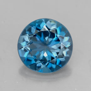 2.84 ct Blue Topaz Gemstone, Topaz Gem in Round Facet Shape for Sale.