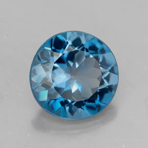 2.84 ct Blue Topaz Stone, Natural Topaz in Round Facet Shape for Sale