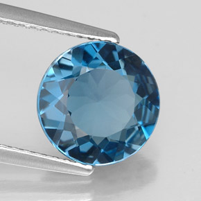 2.79 ct Blue Topaz Stone, Natural Topaz in Round Facet Shape for Sale