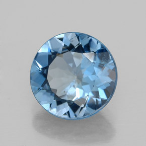 2.83 ct Blue Topaz Stone, Natural Topaz in Round Facet Shape for Sale
