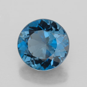2.87 ct Blue Topaz Stone, Natural Topaz in Round Facet Shape for Sale