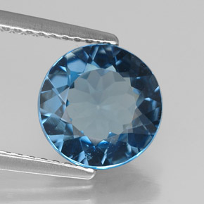 2.80 ct Blue Topaz Stone, Natural Topaz in Round Facet Shape for Sale