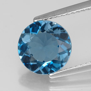 2.54 ct Blue Topaz Gemstone, Topaz Gem in Round Facet Shape for Sale.