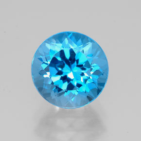 2.44 ct Blue Topaz Gemstone, Topaz Gem in Round Facet Shape for Sale.