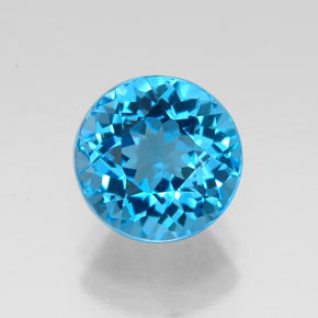 2.38 ct Blue Topaz Gemstone, Topaz Gem in Round Facet Shape for Sale.