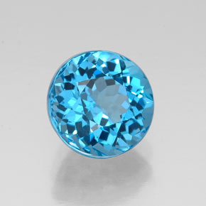 2.38 ct Blue Topaz Stone, Natural Topaz in Round Facet Shape for Sale