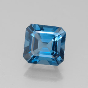 1.61 ct Blue Topaz Gemstone, Topaz Gem in Octagon Facet Shape for Sale.