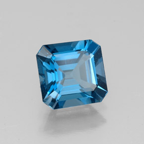 1.61 ct Blue Topaz Stone, Natural Topaz in Octagon Facet Shape for Sale