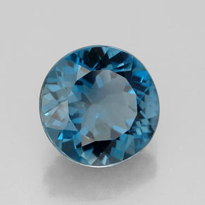 2.86 ct Blue Topaz Stone, Natural Topaz in Round Facet Shape for Sale