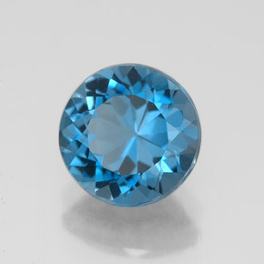 2.36 ct Blue Topaz Stone, Natural Topaz in Round Facet Shape for Sale