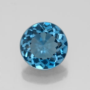 2.18 ct Blue Topaz Gemstone, Topaz Gem in Round Facet Shape for Sale.