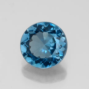 2.18 ct Blue Topaz Stone, Natural Topaz in Round Facet Shape for Sale