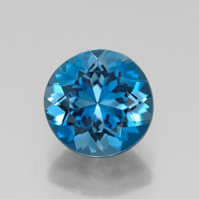 2.40 ct Blue Topaz Gemstone, Topaz Gem in Round Facet Shape for Sale.
