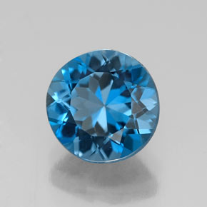 2.40 ct Blue Topaz Stone, Natural Topaz in Round Facet Shape for Sale