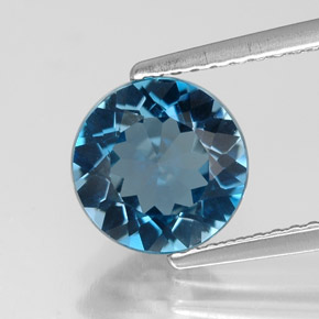 2.12 ct Blue Topaz Gemstone, Topaz Gem in Round Facet Shape for Sale.
