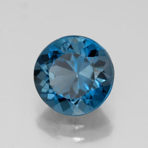 2.41 ct Blue Topaz Stone, Natural Topaz in Round Facet Shape for Sale