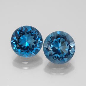 4.59 ct Blue Topaz Gemstone, Topaz Gem in Round Facet Shape for Sale.