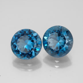 4.59 ct Blue Topaz Stone, Natural Topaz in Round Facet Shape for Sale