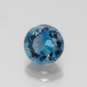 1.67 ct Blue Topaz Gemstone, Topaz Gem in Round Facet Shape for Sale.