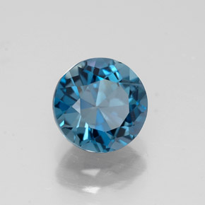 1.67 ct Blue Topaz Stone, Natural Topaz in Round Facet Shape for Sale