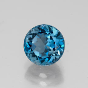 1.94 ct Blue Topaz Stone, Natural Topaz in Round Facet Shape for Sale