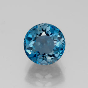 2.02 ct Blue Topaz Gemstone, Topaz Gem in Round Facet Shape for Sale.