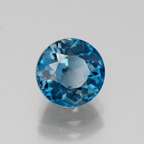 2.02 ct Blue Topaz Stone, Natural Topaz in Round Facet Shape for Sale