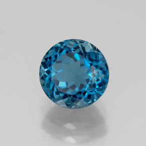1.91 ct Blue Topaz Stone, Natural Topaz in Round Facet Shape for Sale