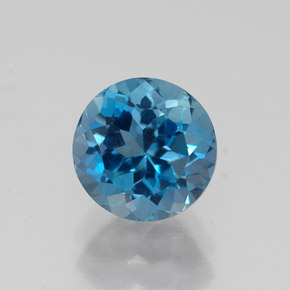 2.08 ct Blue Topaz Gemstone, Topaz Gem in Round Facet Shape for Sale.