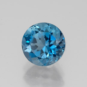 2.08 ct Blue Topaz Stone, Natural Topaz in Round Facet Shape for Sale