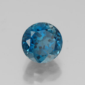 2.05 ct Blue Topaz Stone, Natural Topaz in Round Facet Shape for Sale