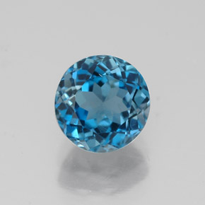 1.85 ct Blue Topaz Gemstone, Topaz Gem in Round Facet Shape for Sale.