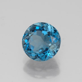 1.85 ct Blue Topaz Stone, Natural Topaz in Round Facet Shape for Sale