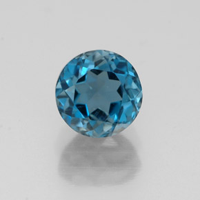 1.38 ct Blue Topaz Gemstone, Topaz Gem in Round Facet Shape for Sale.
