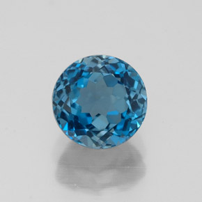 2.00 ct Blue Topaz Gemstone, Topaz Gem in Round Facet Shape for Sale.