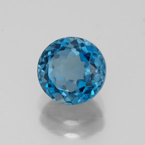 2.00 ct Blue Topaz Stone, Natural Topaz in Round Facet Shape for Sale
