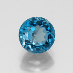 1.89 ct Blue Topaz Stone, Natural Topaz in Round Facet Shape for Sale