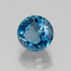 1.90 ct Blue Topaz Stone, Natural Topaz in Round Facet Shape for Sale