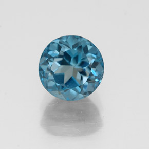 1.38 ct Blue Topaz Gemstone, Topaz Gem in Round Facet Shape for Sale.