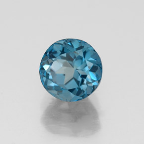 1.38 ct Blue Topaz Stone, Natural Topaz in Round Facet Shape for Sale