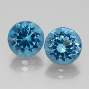 4.77 ct Blue Topaz Gemstone, Topaz Gem in Round Facet Shape for Sale.
