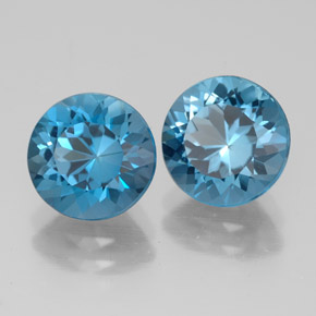 4.77 ct Blue Topaz Stone, Natural Topaz in Round Facet Shape for Sale