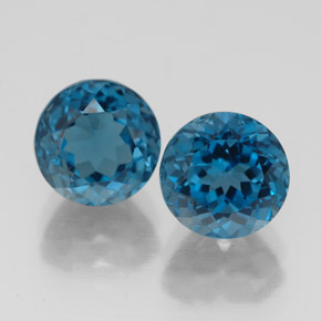 4.31 ct Blue Topaz Gemstone, Topaz Gem in Round Facet Shape for Sale.