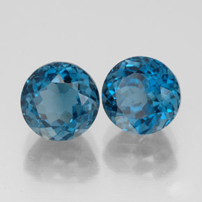 4.31 ct Blue Topaz Stone, Natural Topaz in Round Facet Shape for Sale