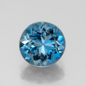 2.27 ct Blue Topaz Gemstone, Topaz Gem in Round Facet Shape for Sale.