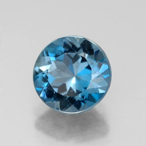2.27 ct Blue Topaz Stone, Natural Topaz in Round Facet Shape for Sale