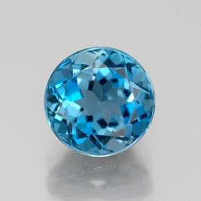 1.71 ct Blue Topaz Gemstone, Topaz Gem in Round Facet Shape for Sale.